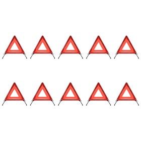 Triángulos de advertencia de tráfico 10 uds rojo 7