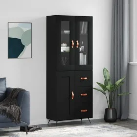 Hohes schwarzes Sperrholz-Sideboard 69,5 x 34 x 180 cm von vidaXL, Sideboards - Ref: Foro24-3198634, Preis: 182,38 €, Rabatt: %
