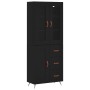 Hohes schwarzes Sperrholz-Sideboard 69,5 x 34 x 180 cm von vidaXL, Sideboards - Ref: Foro24-3198634, Preis: 185,46 €, Rabatt: %