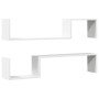 Estantes de pared 2 uds madera contrachapada blanco 100x15x20cm