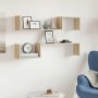 Estantes de pared 2 uds madera de ingeniería roble 100x15x20 cm