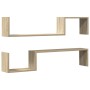 Estantes de pared 2 uds madera de ingeniería roble 100x15x20 cm