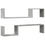 Estantes de pared 2 uds madera de ingeniería gris 100x15x20 cm