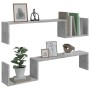 Estantes de pared 2 uds madera de ingeniería gris 100x15x20 cm