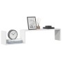 Estantes de pared 2 uds contrachapado blanco brillo 100x15x20cm