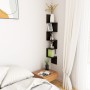 Estante de esquina de pared contrachapado negro 20x20x127,5 cm