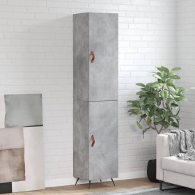Aparador de madera contrachapada gris hormigón 34,5x34x180 cm de vidaXL, Aparadores - Ref: Foro24-3198765, Precio: 97,91 €, D...