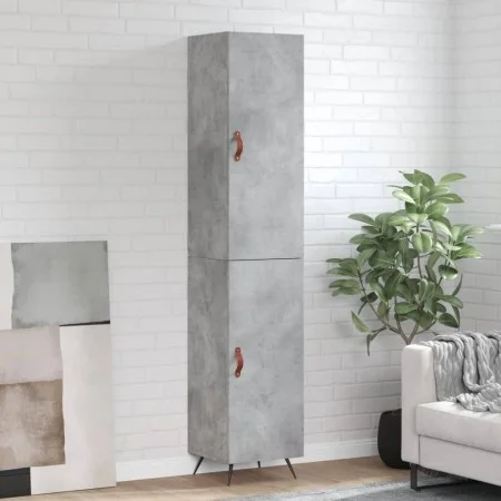 Aparador de madera contrachapada gris hormigón 34,5x34x180 cm de vidaXL, Aparadores - Ref: Foro24-3198765, Precio: 96,74 €, D...