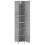 Aparador de madera contrachapada gris hormigón 34,5x34x180 cm de vidaXL, Aparadores - Ref: Foro24-3198765, Precio: 96,74 €, D...