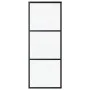 Puerta corredera ESG vidrio y aluminio negra 76x205 cm de vidaXL, Puertas - Ref: Foro24-151008, Precio: 164,11 €, Descuento: %