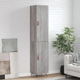 Aparador alto madera contrachapada gris Sonoma 34,5x34x180 cm de vidaXL, Aparadores - Ref: Foro24-3198767, Precio: 103,95 €, ...