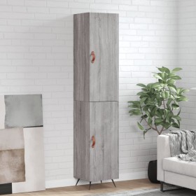 Tall Sonoma gray plywood sideboard 34.5x34x180 cm by vidaXL, Sideboards - Ref: Foro24-3198767, Price: 105,29 €, Discount: %