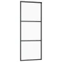 Puerta corredera ESG vidrio y aluminio negra 76x205 cm de vidaXL, Puertas - Ref: Foro24-151008, Precio: 164,11 €, Descuento: %