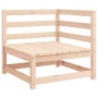 Sofás de esquina de jardín 2 uds cojines madera maciza de pino