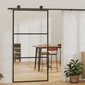 Schiebetür aus ESG-Glas und schwarzem Aluminium, 102 x 205 cm von vidaXL, Türen - Ref: Foro24-151010, Preis: 229,62 €, Rabatt: %