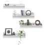 Estante de pared 4 uds madera contrachapada blanco 80x11,5x18cm