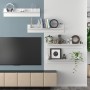 Estante de pared 4 uds madera contrachapada blanco 80x11,5x18cm