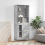 Aparador alto madera contrachapada gris hormigón 69,5x34x180 cm de vidaXL, Aparadores - Ref: Foro24-3189489, Precio: 153,37 €