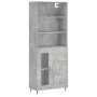Aparador alto madera contrachapada gris hormigón 69,5x34x180 cm by vidaXL, Sideboards - Ref: Foro24-3189489, Price: 153,51 €,...
