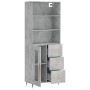 Aparador alto madera contrachapada gris hormigón 69,5x34x180 cm by vidaXL, Sideboards - Ref: Foro24-3189489, Price: 153,51 €,...