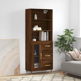 Hohes Sideboard aus braunem Eichensperrholz, 69,5 x 34 x 180 cm von vidaXL, Sideboards - Ref: Foro24-3189492, Preis: 151,87 €...