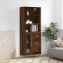 Aparador alto madera contrachapada marrón roble 69,5x34x180 cm de vidaXL, Aparadores - Ref: Foro24-3189492, Precio: 151,87 €,...
