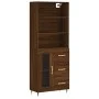 Aparador alto madera contrachapada marrón roble 69,5x34x180 cm de vidaXL, Aparadores - Ref: Foro24-3189492, Precio: 151,87 €,...