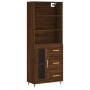 Aparador alto madera contrachapada marrón roble 69,5x34x180 cm de vidaXL, Aparadores - Ref: Foro24-3189492, Precio: 161,58 €,...