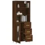 Aparador alto madera contrachapada marrón roble 69,5x34x180 cm de vidaXL, Aparadores - Ref: Foro24-3189492, Precio: 151,87 €,...