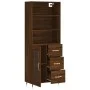 Aparador alto madera contrachapada marrón roble 69,5x34x180 cm de vidaXL, Aparadores - Ref: Foro24-3189492, Precio: 151,87 €,...