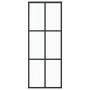 ESG Schiebetür Glas und schwarzes Aluminium 76x205 cm von vidaXL, Türen - Ref: Foro24-151011, Preis: 170,42 €, Rabatt: %