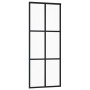 ESG Schiebetür Glas und schwarzes Aluminium 76x205 cm von vidaXL, Türen - Ref: Foro24-151011, Preis: 170,42 €, Rabatt: %
