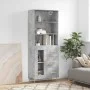 Aparador alto madera contrachapada gris hormigón 69,5x34x180 cm de vidaXL, Aparadores - Ref: Foro24-3189497, Precio: 142,26 €...