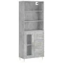 Concrete gray plywood tall sideboard 69.5x34x180 cm by vidaXL, Sideboards - Ref: Foro24-3189497, Price: 142,57 €, Discount: %