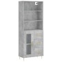 Hohes Sideboard aus betongrauem Sperrholz, 69,5 x 34 x 180 cm von vidaXL, Sideboards - Ref: Foro24-3189497, Preis: 150,92 €, ...