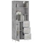 Hohes Sideboard aus betongrauem Sperrholz, 69,5 x 34 x 180 cm von vidaXL, Sideboards - Ref: Foro24-3189497, Preis: 150,92 €, ...