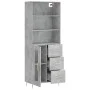 Concrete gray plywood tall sideboard 69.5x34x180 cm by vidaXL, Sideboards - Ref: Foro24-3189497, Price: 142,57 €, Discount: %