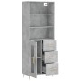 Hohes Sideboard aus betongrauem Sperrholz, 69,5 x 34 x 180 cm von vidaXL, Sideboards - Ref: Foro24-3189497, Preis: 150,92 €, ...