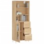 Aparador alto madera contrachapada color roble 69,5x34x180 cm de vidaXL, Aparadores - Ref: Foro24-3189496, Precio: 165,50 €, ...
