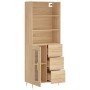 Aparador alto madera contrachapada color roble 69,5x34x180 cm de vidaXL, Aparadores - Ref: Foro24-3189496, Precio: 165,50 €, ...
