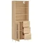 Aparador alto madera contrachapada color roble 69,5x34x180 cm by vidaXL, Sideboards - Ref: Foro24-3189496, Price: 153,88 €, D...