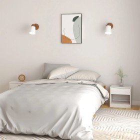 Mesitas de noche 2 uds madera maciza de pino blanca 40x31x40 cm Mesitas de noche 2 uds madera maciza de pino blanca 40x31x40 cm