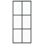 ESG glass and black aluminum sliding door 90x205 cm by vidaXL, Doors - Ref: Foro24-151012, Price: 175,70 €, Discount: %