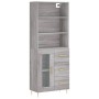 Hohes Sideboard aus sonomagrauem Sperrholz, 69,5 x 34 x 180 cm von vidaXL, Sideboards - Ref: Foro24-3189499, Preis: 158,78 €,...