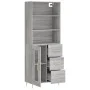 High sideboard sonoma gray plywood 69.5x34x180 cm by vidaXL, Sideboards - Ref: Foro24-3189499, Price: 150,21 €, Discount: %