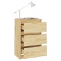 Mesita de noche madera maciza de pino 40x29,5x64 cm