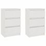 Mesitas de noche 2 uds madera maciza pino blanco 40x29,5x64 cm