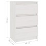 Mesitas de noche 2 uds madera maciza pino blanco 40x29,5x64 cm