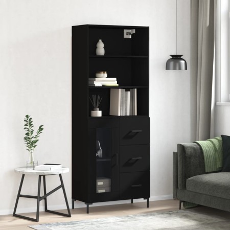Aparador alto madera contrachapada negro 69,5x34x180 cm de vidaXL, Aparadores - Ref: Foro24-3189510, Precio: 175,89 €, Descue...