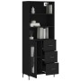 Aparador alto madera contrachapada negro 69,5x34x180 cm de vidaXL, Aparadores - Ref: Foro24-3189510, Precio: 175,89 €, Descue...